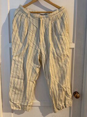 Banana Republic Cream and White Trousers